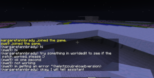 Students chatting in Minecraft