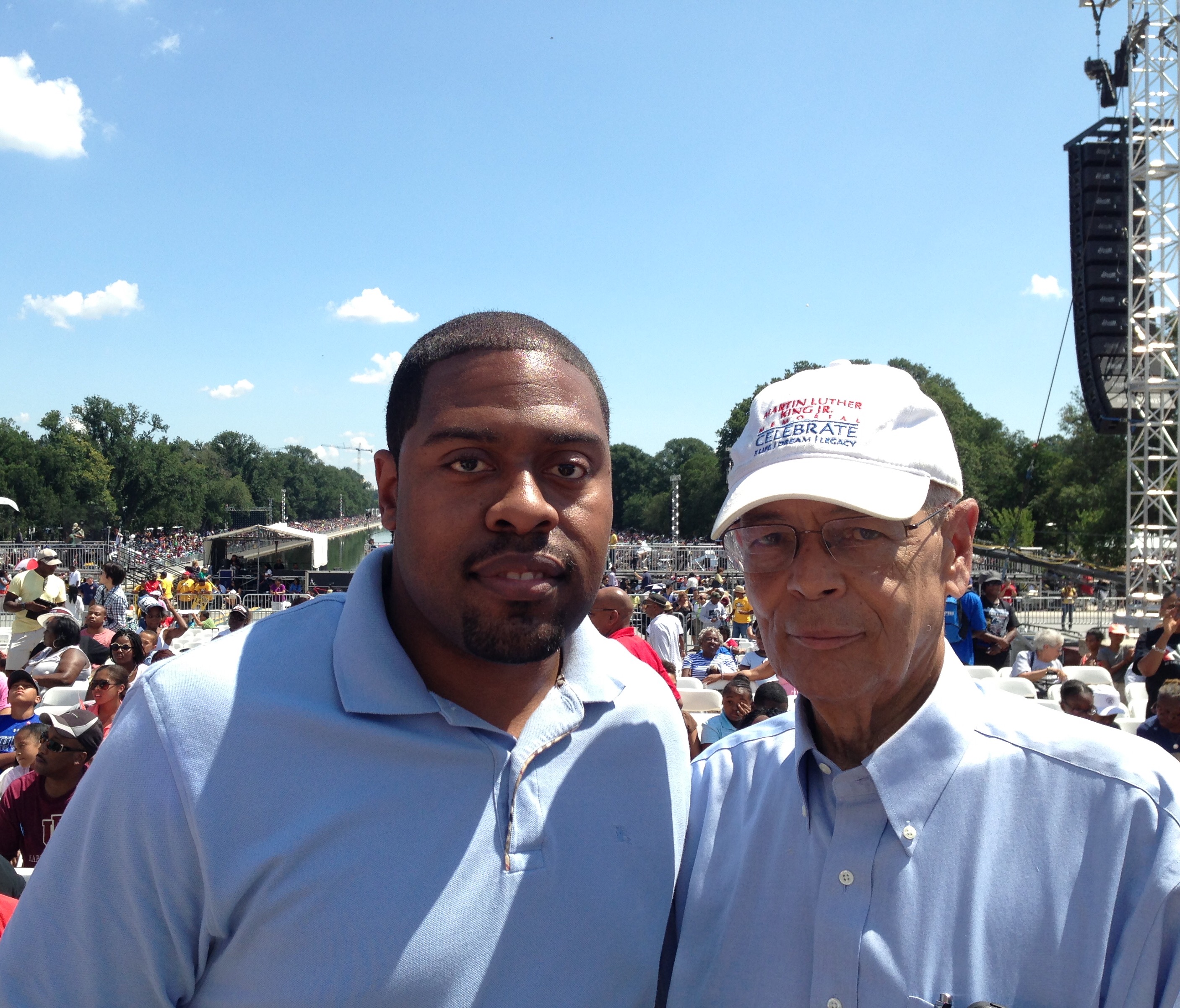 Julian Bond (right) during the 50th anniversary celebration of the March on Washington